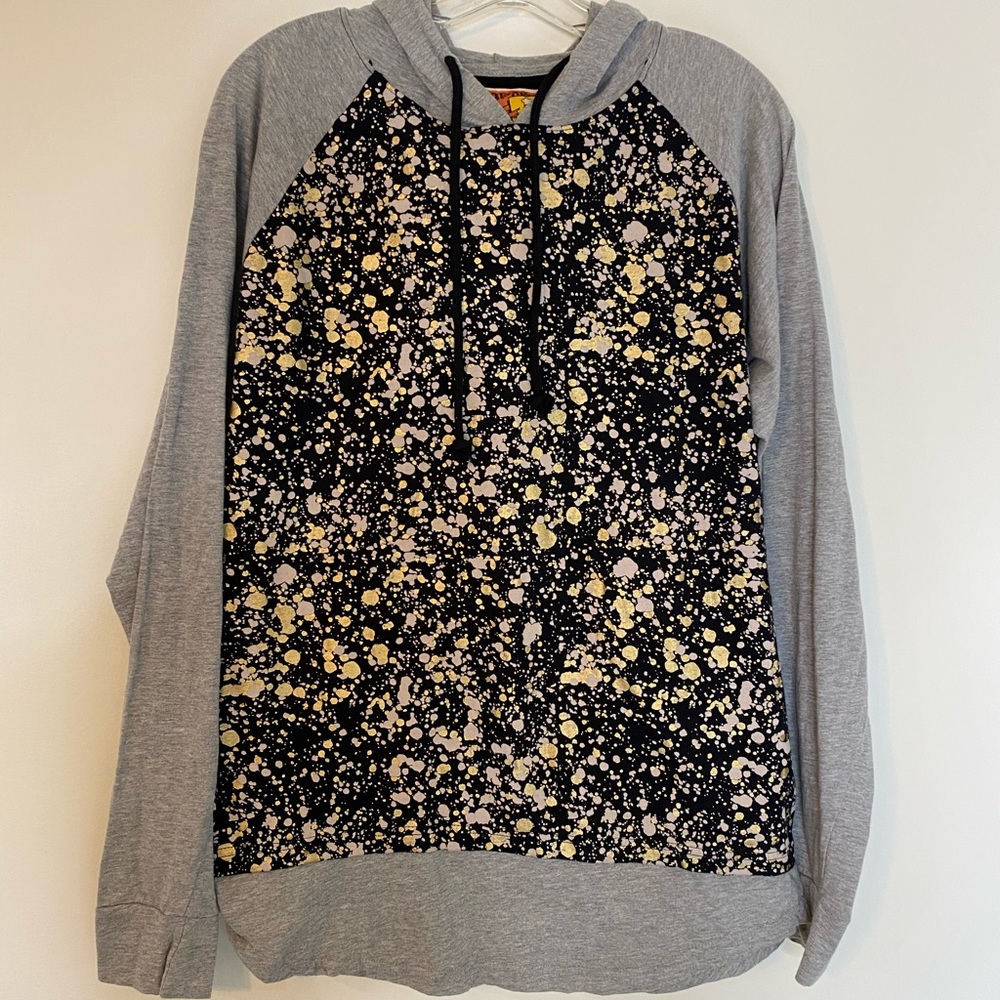 Rolling Paper Sweater Pullover L Black Cotton Blend Grey Multicolor A041221